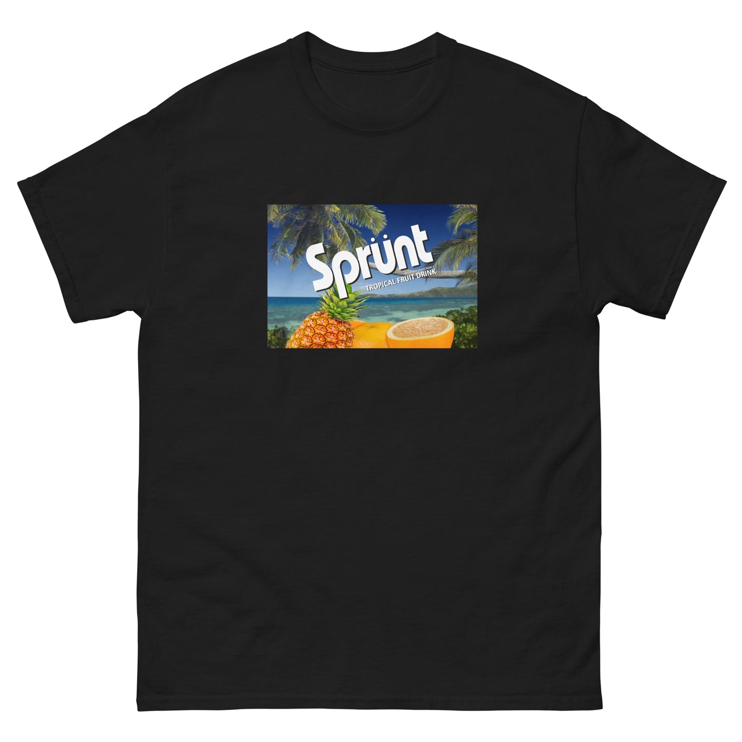 Sprunt remastered original artwork on a men's classic tee