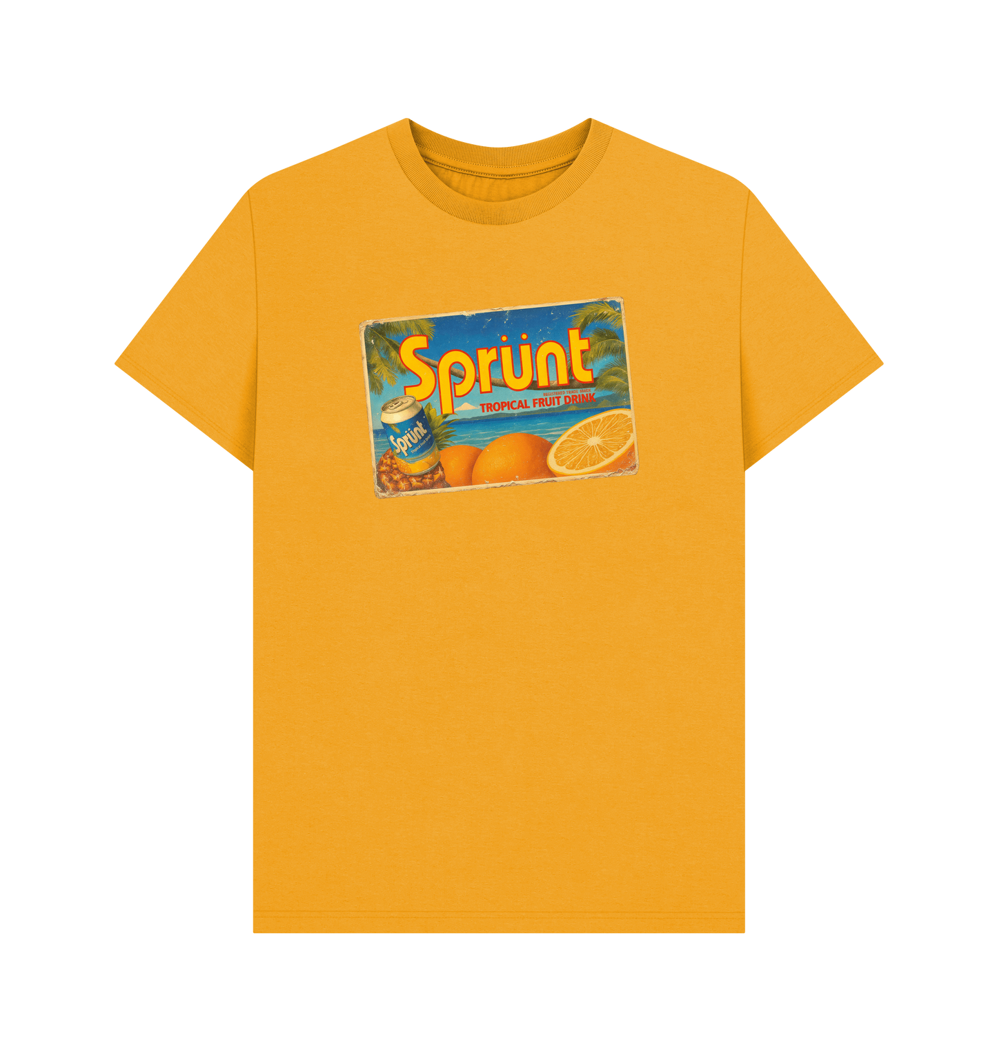 Mustard Printed T-shirt Front