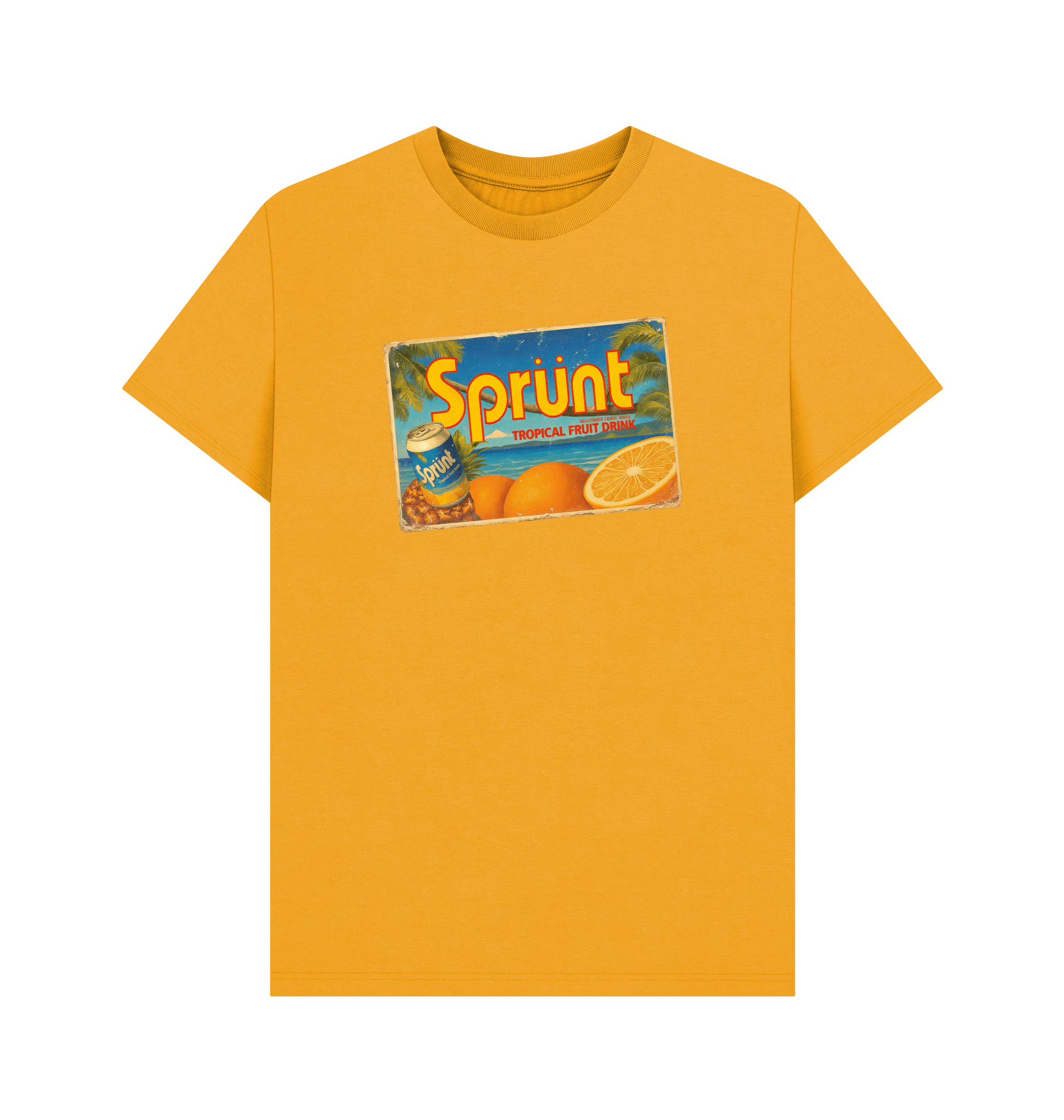 Mustard Printed T-shirt Front