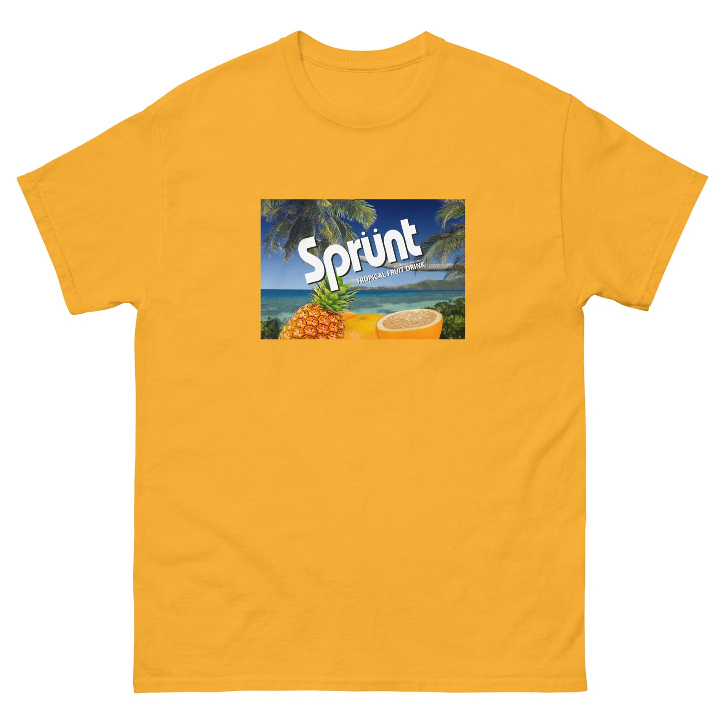 Sprunt remastered original artwork on a men's classic tee