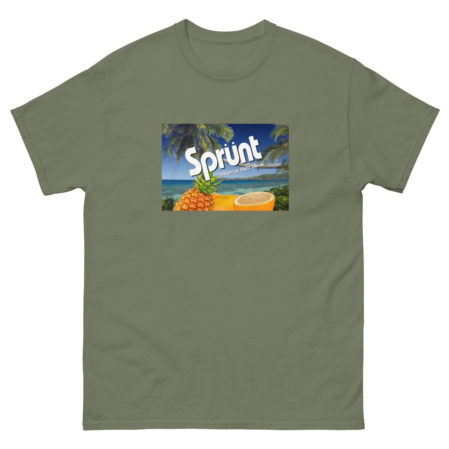 Sprunt remastered original artwork on a men's classic tee