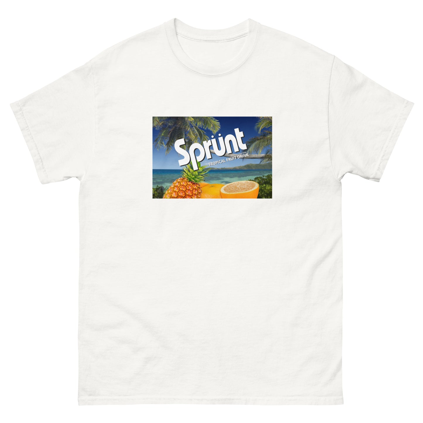 Sprunt remastered original artwork on a men's classic tee