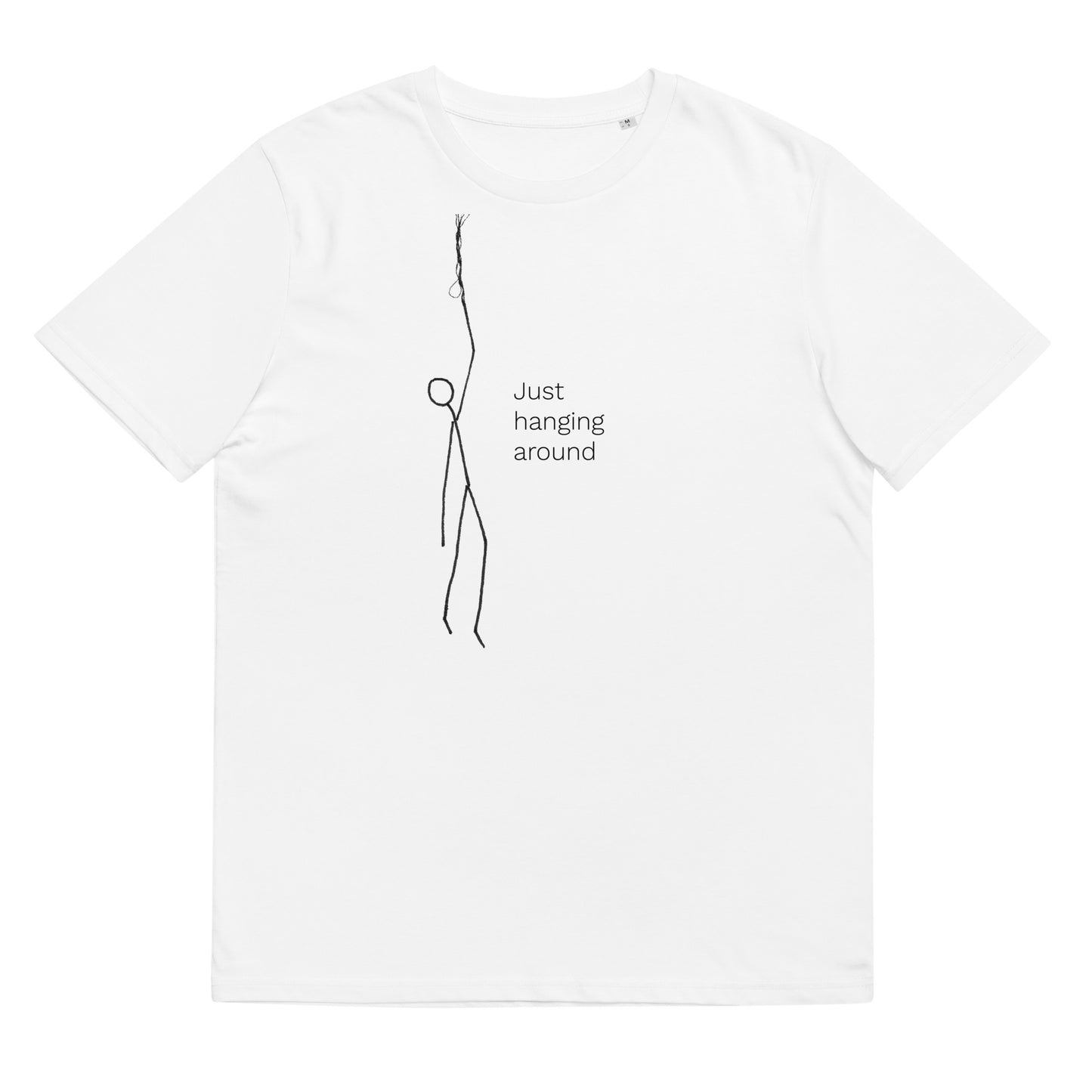 Just hanging around on this unisex organic cotton t-shirt